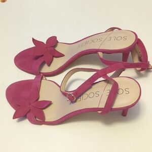 Pink heeled sandals
